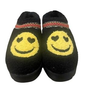 Comfort Zone Smiley Face Slippers Cozy Plush Slip On‎ Shoes